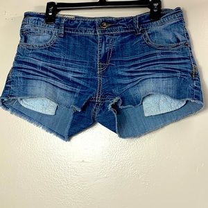 1st Kiss Women's Blue Denim Cut-off Shorts Size 13 (Juniors)